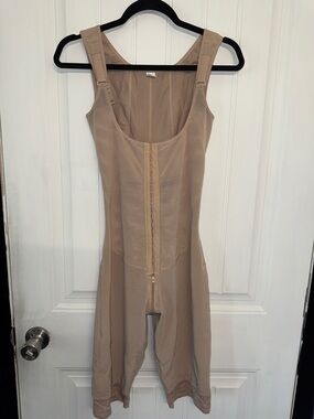 Stage 1 faja Beige Shapewear Romper with Front Hook-and-Zip